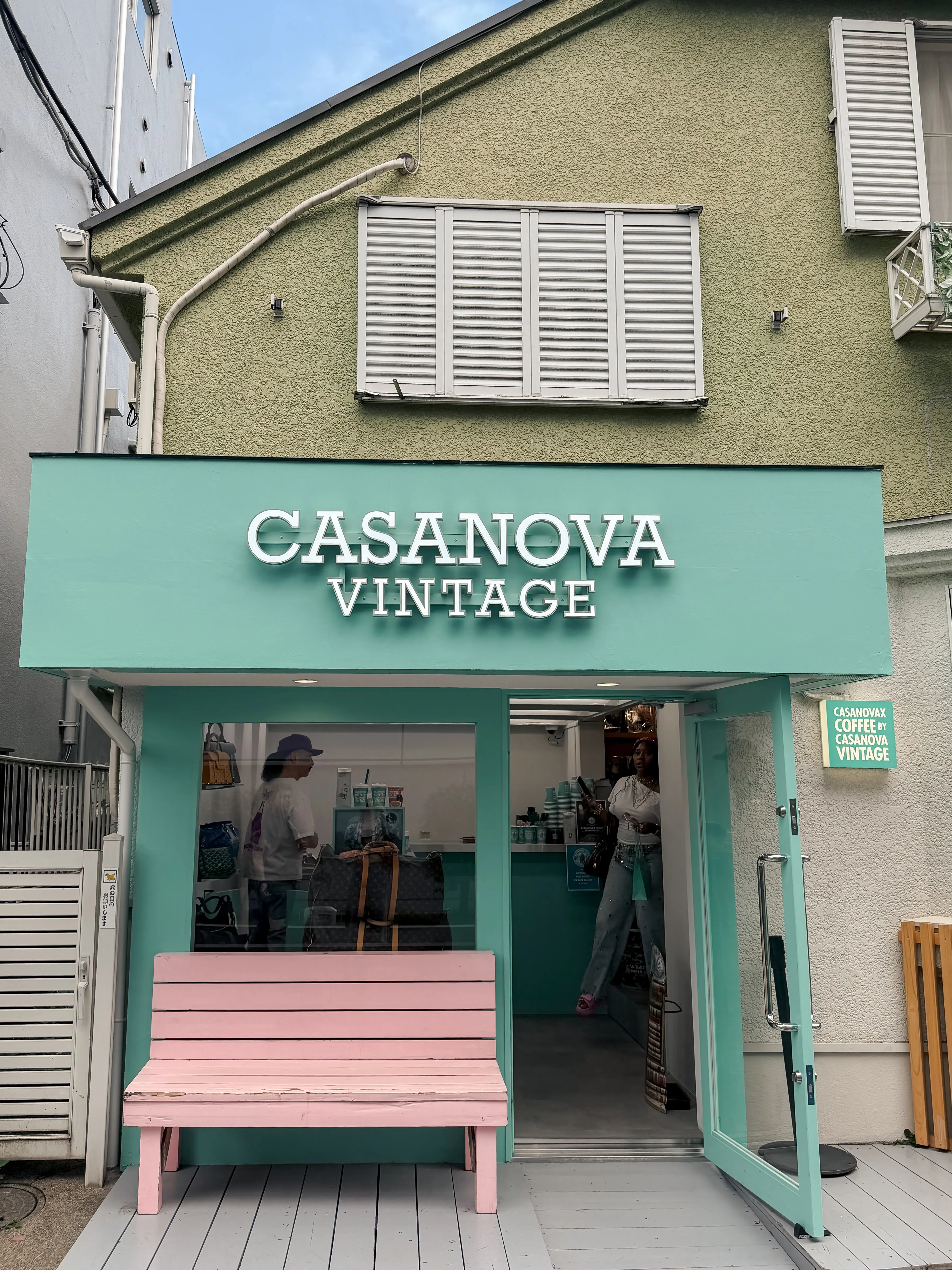 Mint green Casanova Vintage storefront in Tokyo
