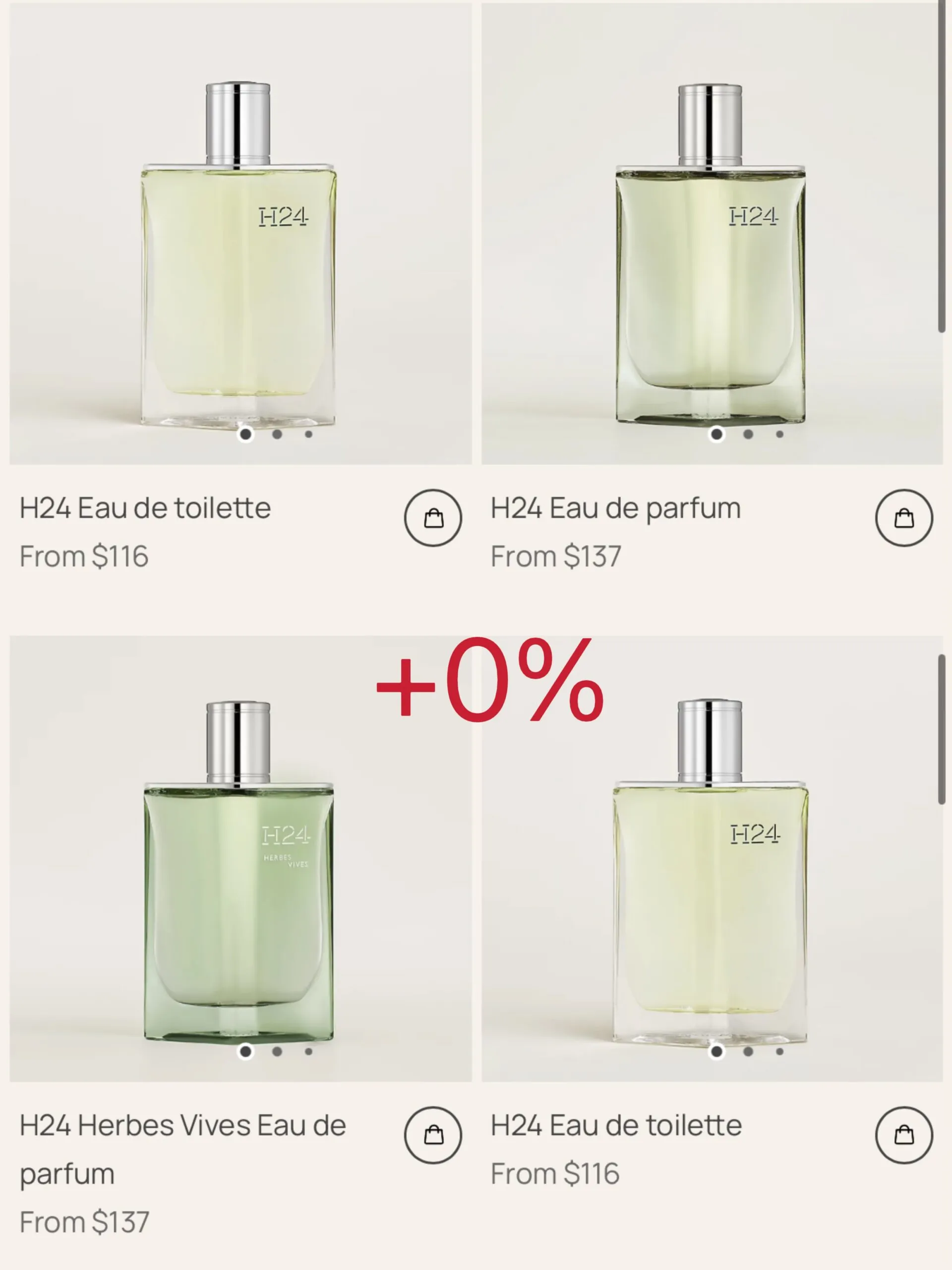 Hermès H24 fragrances unchanged for 2026, from $116