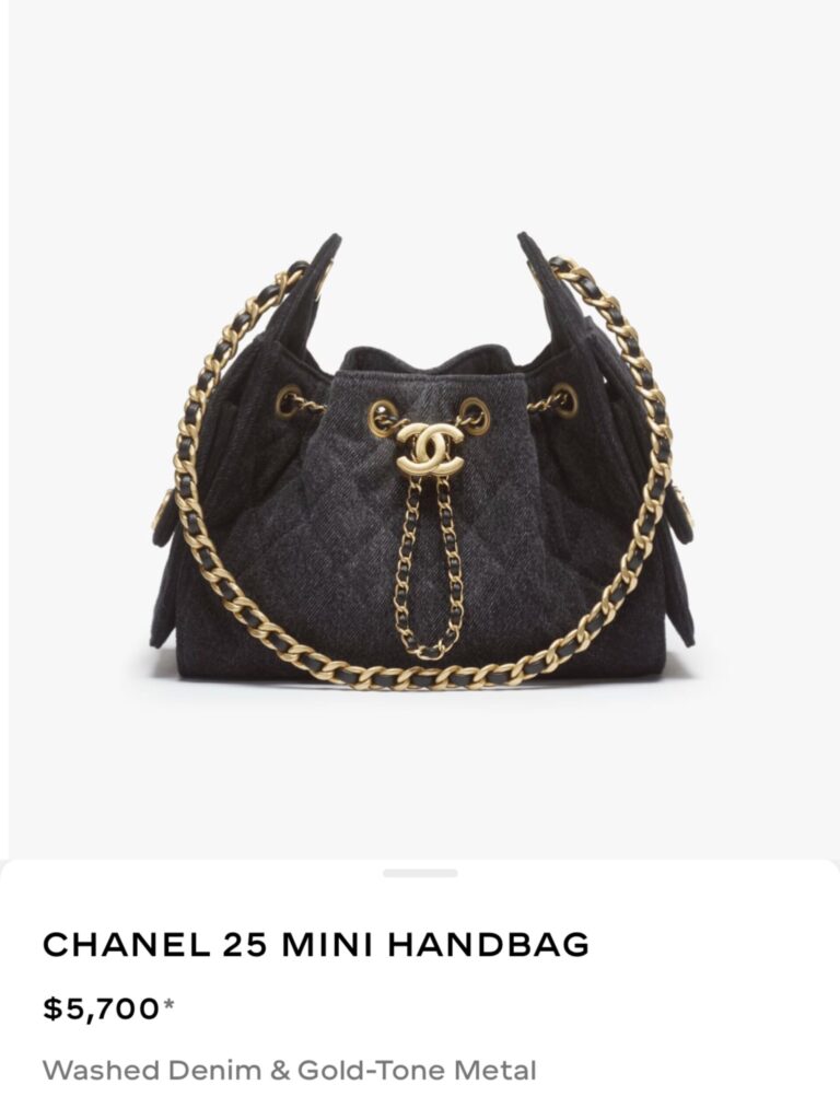 Chanel 25 mini washed denim black