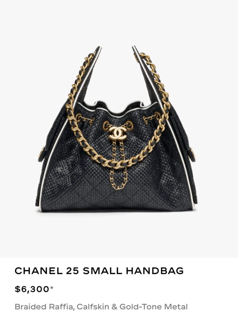 Chanel 25 bag small braided raffia black